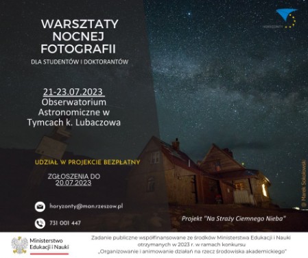 Plakat o warsztatach w Tymcach